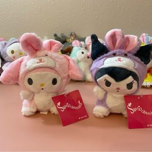 My Melody & Kuromi x Bunny Plush Keychain NWT - Metal Keyring & Clasp